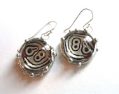 88 Real Black and White Butterfly Dangle Earrings in Glass Dome