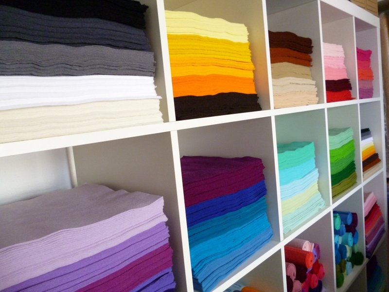 20 x 12" squares of Premium Wool Blend Felt you choose from 45 colours of felt