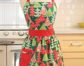 Christmas Apron Retro Trees CHLOE