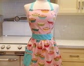 Apron Retro Style Pink Yummy Pies CHLOE Full Apron Vintage Inspired