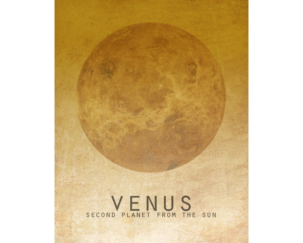 11x14 Venus Solar System Astronomy Space Art Print Planet Universe Milky Way Galaxy Stars Moon Astrophysics Geek Chic Nerd Science Posters