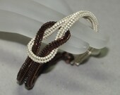 Chocolate ... Bracelet . Knotted . Transparent Brown . Matte Pale Taupe . Metallic . Unisex . Knot Ready for Prime Time . Magnetic Closure