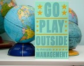 Kid's Room Art - By Order of the Management Word Art Block - Pick the Print - 4 in x 7 in - Kids Room Sign - Kid's Art Prints