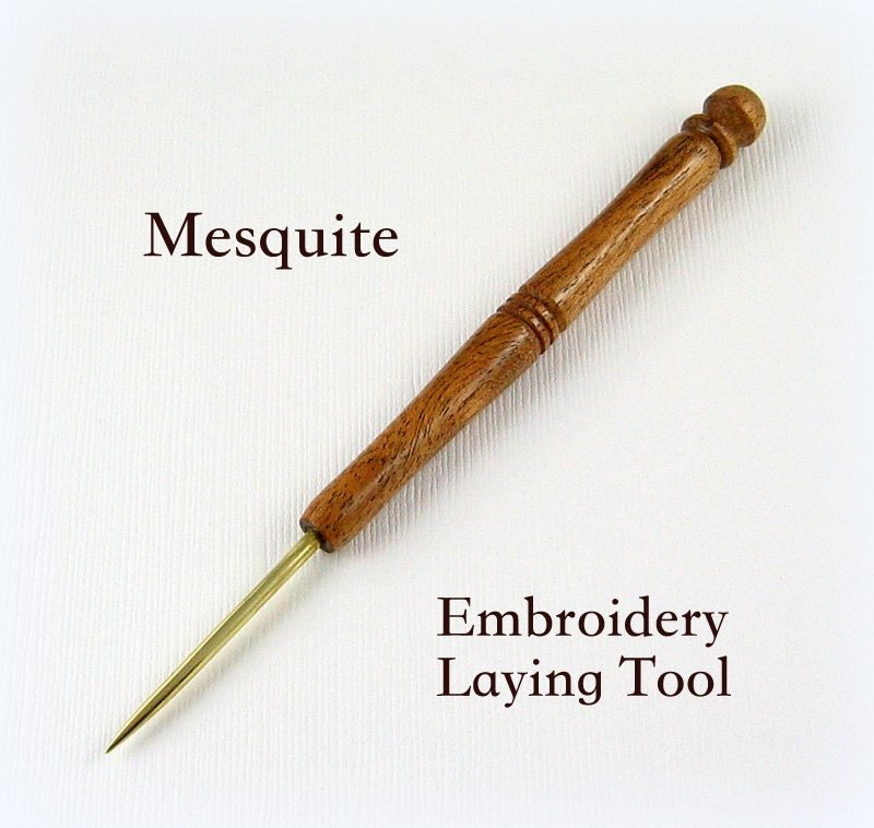 5 Inch Mesquite and Brass Embroidery Stiletto/Laying Tool