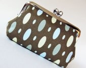 Frame purse - ovals on brown