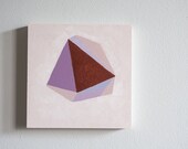 6x6 Original Acrylic Abstract Painting / Rock / Amethyst / Copper