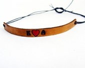Leather Bracelet Custom Initials Adjustable True Love