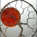 Blood Moon - Tree of Life Pendant in Sterling Silver Wire with Red Agate Gemstone Full Moon Limited Edition PhoenixFire Designs Original