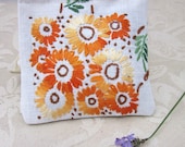 Orange Flower Embroidery Lavender Sachets