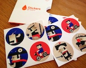 The King rounded stickers