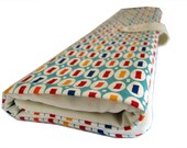 straight knitting needle organizer - blue geometric