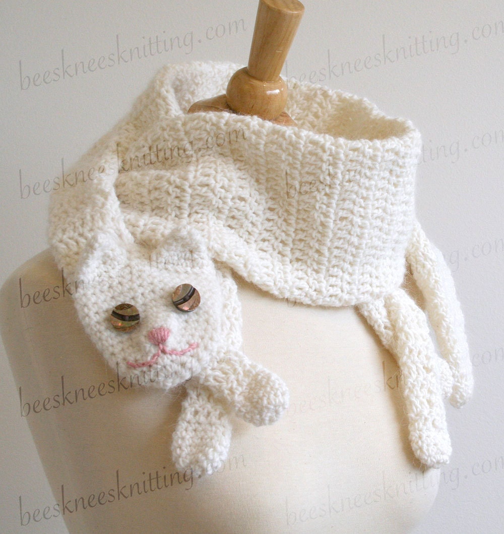 Digital PDF Crochet Pattern for Cat Cuddler Scarf - DIY Fashion Tutorial - Instant Download