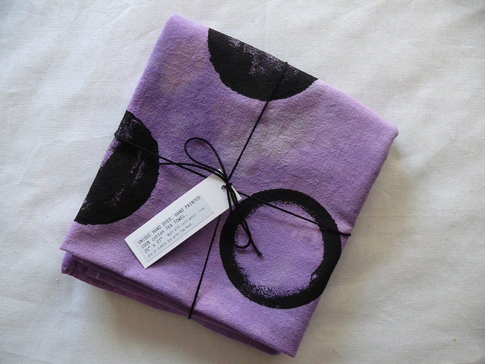 Lavender Circles Tea Towel