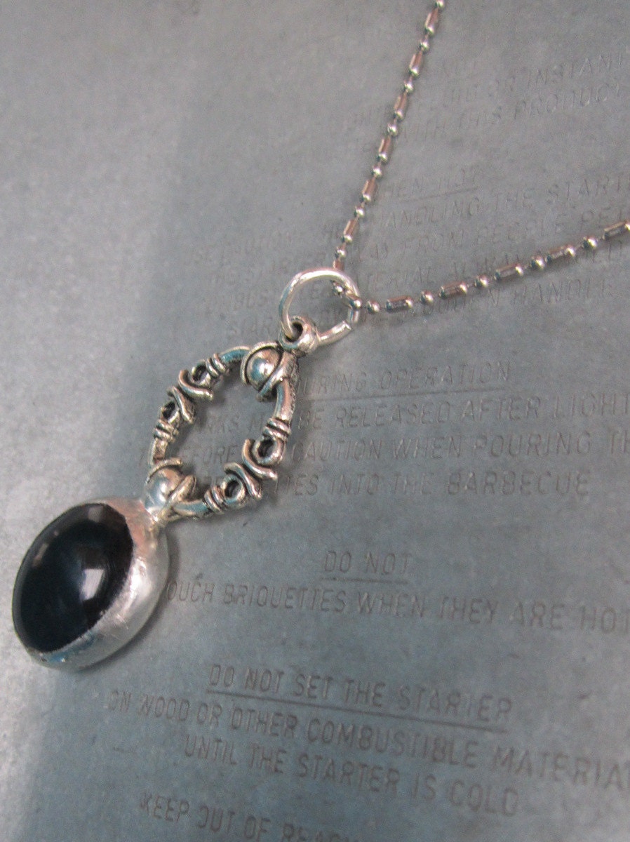 Black Glass Victorian Inspired Necklace by Heidi Urbanski