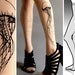 new: L/XL sexy Jellyfish tattoo tights / stockings full length pantyhose LIGHT MOCHA