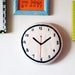 Soft Sculpture Clock . Teal Felt