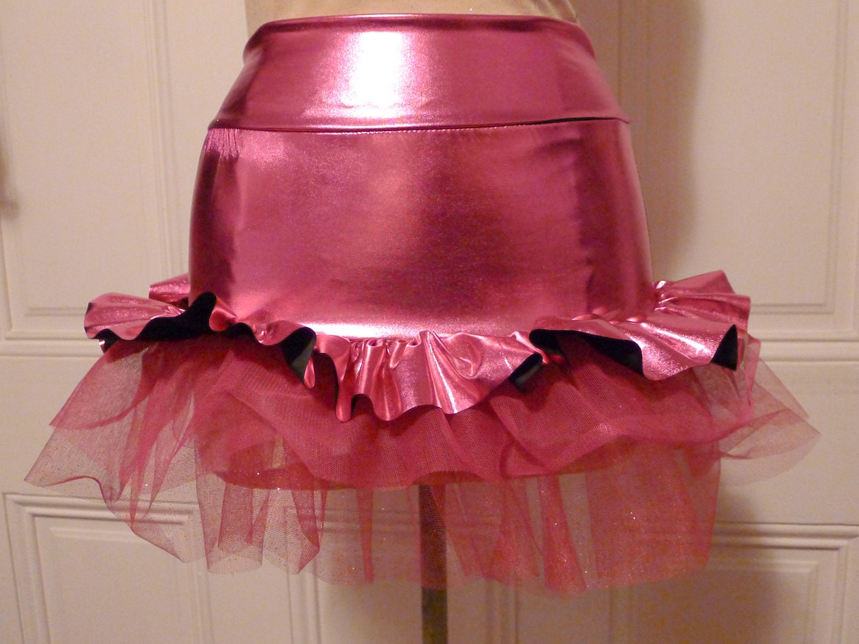 metallic hot pink with glitter tulle tutu