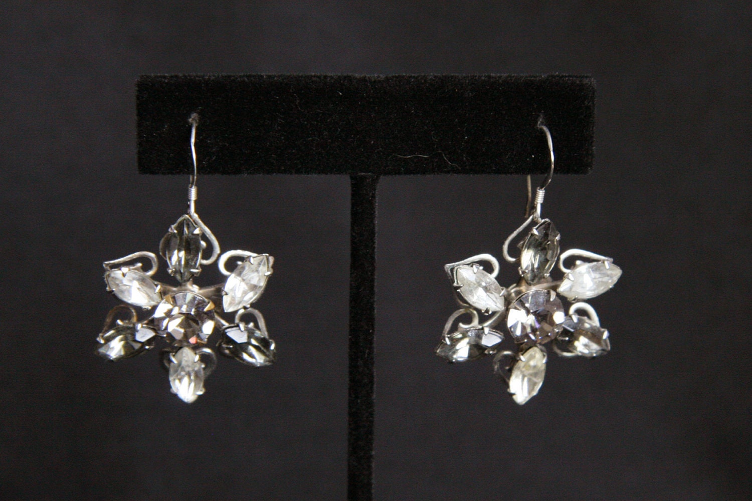 Large Starburst Rhinestone Earrings