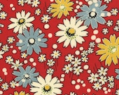 1/2 yard - ABC 123 - Garden Floral in Red: sku 21624-11 cotton quilting fabric by American Jane for Moda Fabrics