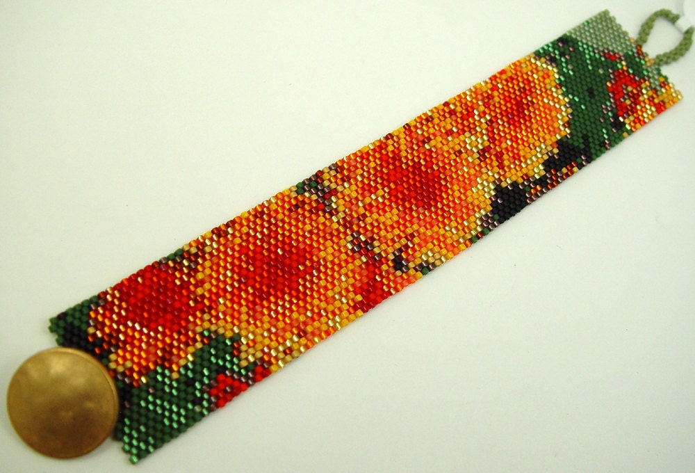 Little Fall Flowers Cuff OOAK