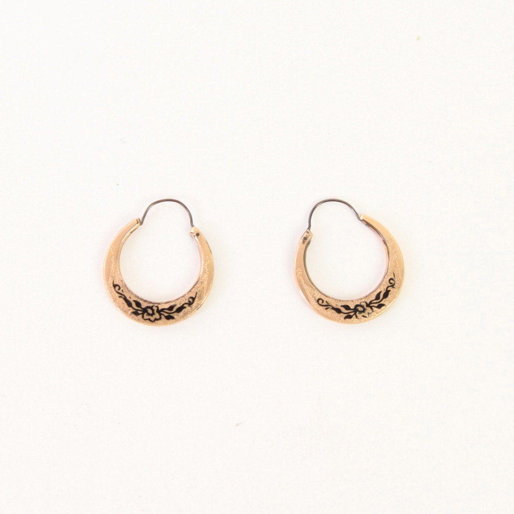 Etched Crescent Earrings