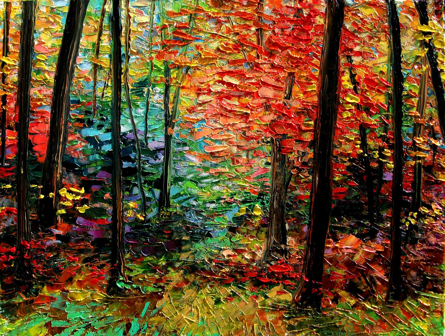 Sparkle - 9x12 autumn landscape archival print by Aja