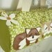 Stewart the Owl Grayson the Fox Kyle the Raccoon Woodland Animals Floral Cotton Canvas Duffel Tote Bag Purse with Vinyl Applique