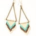 Chevron seed bead earrings - cream, turquoise, earth