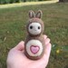 Needle Felted Love Bunny Wool Figure