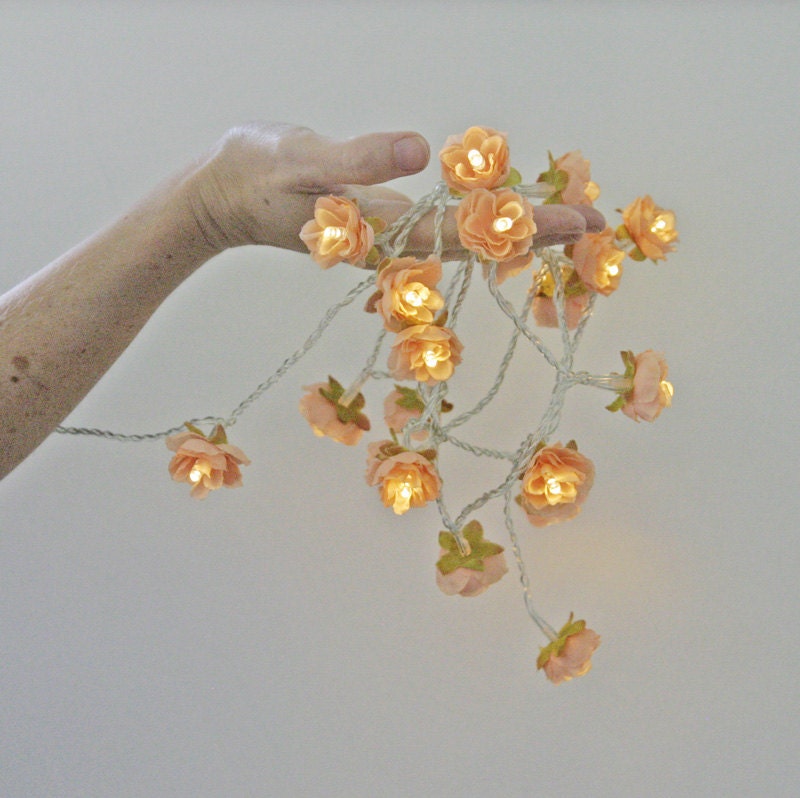 Orange Blossom - longer Wild Roses Fairy Lights