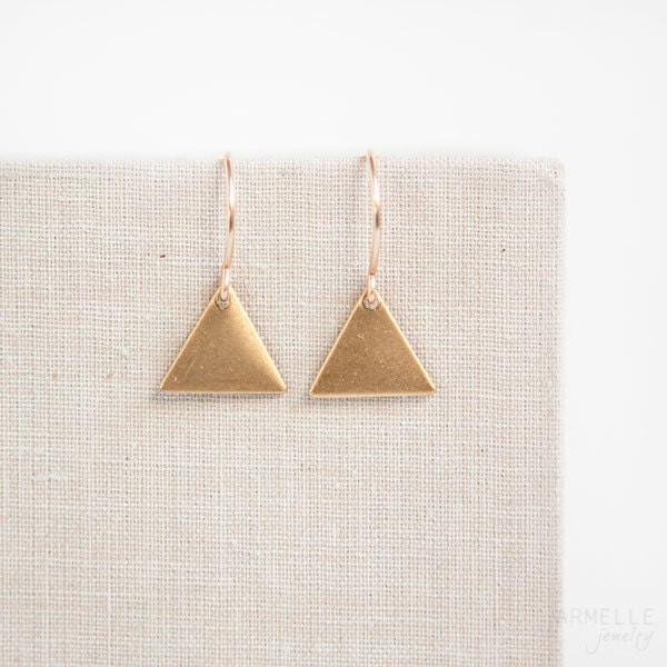 small geometric triangle earrings