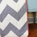 Chevron QUILT by PETUNIAS - gray white gold baby blanket vintage modern photo prop newborn shower gift room decor nursery crib bedding