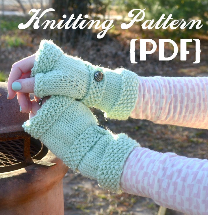 Miss Practicality -- Wristwarmers Knitting Pattern / fingerless mitts PDF document / instant digital download