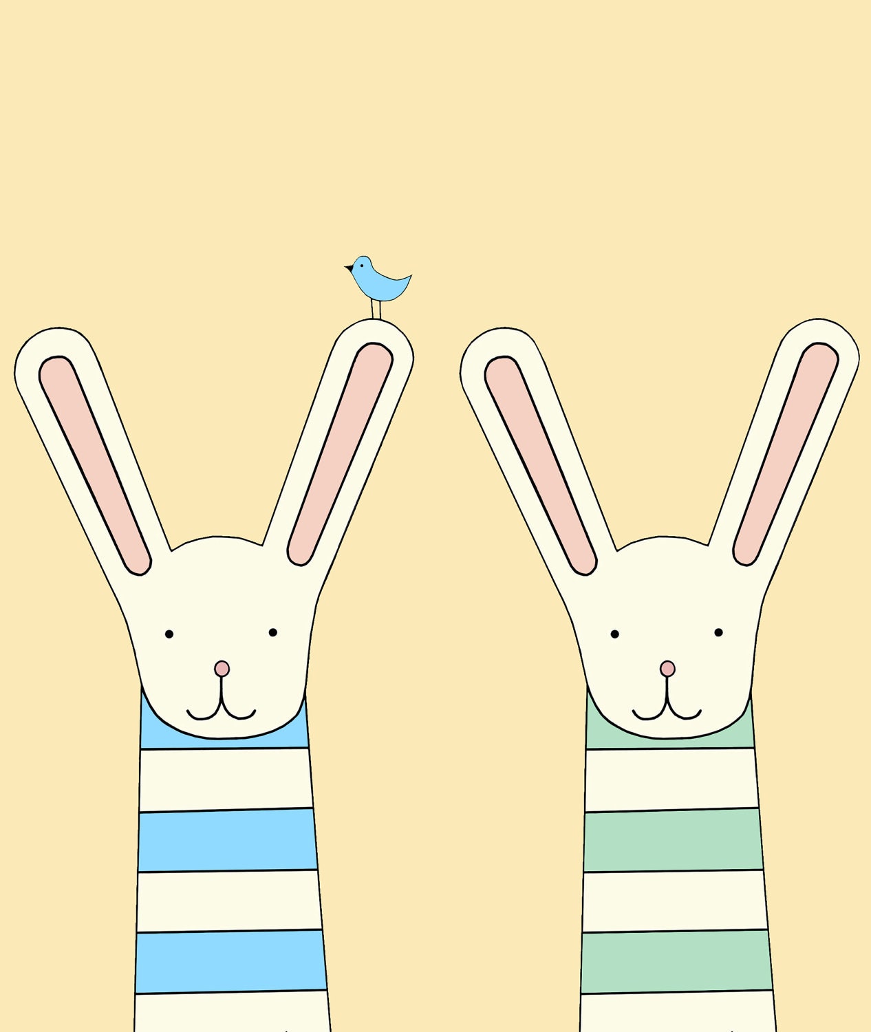 two bunnies print