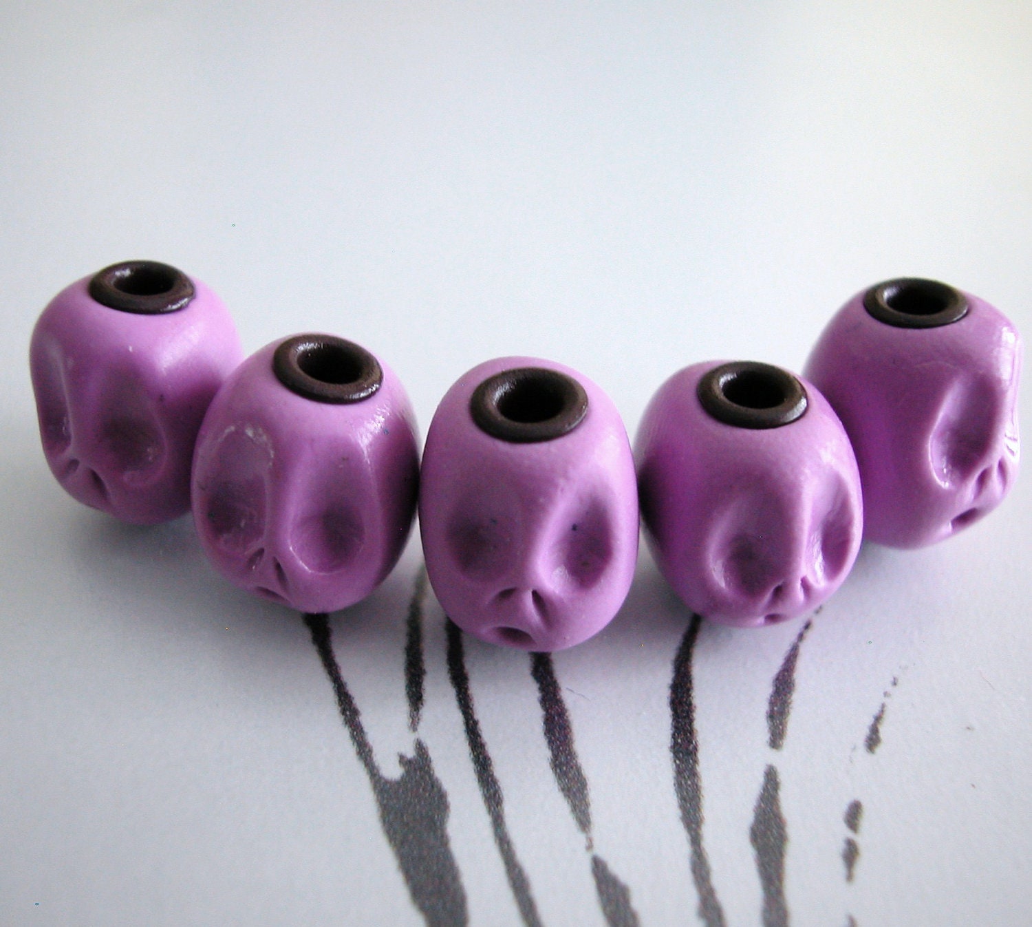 Zombie Beads Purple Handmade Monster Ghoul Ghost