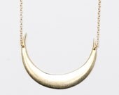 Cooke Necklace Brass Curved Crescent Pendant