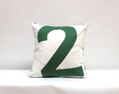 Nautical decor recycled sail pillow  - Green Number 2