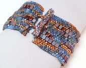 Copper Harbor Beadwoven Sculptural Freeform Cuff Bracelet - Hip to Be Square Collection