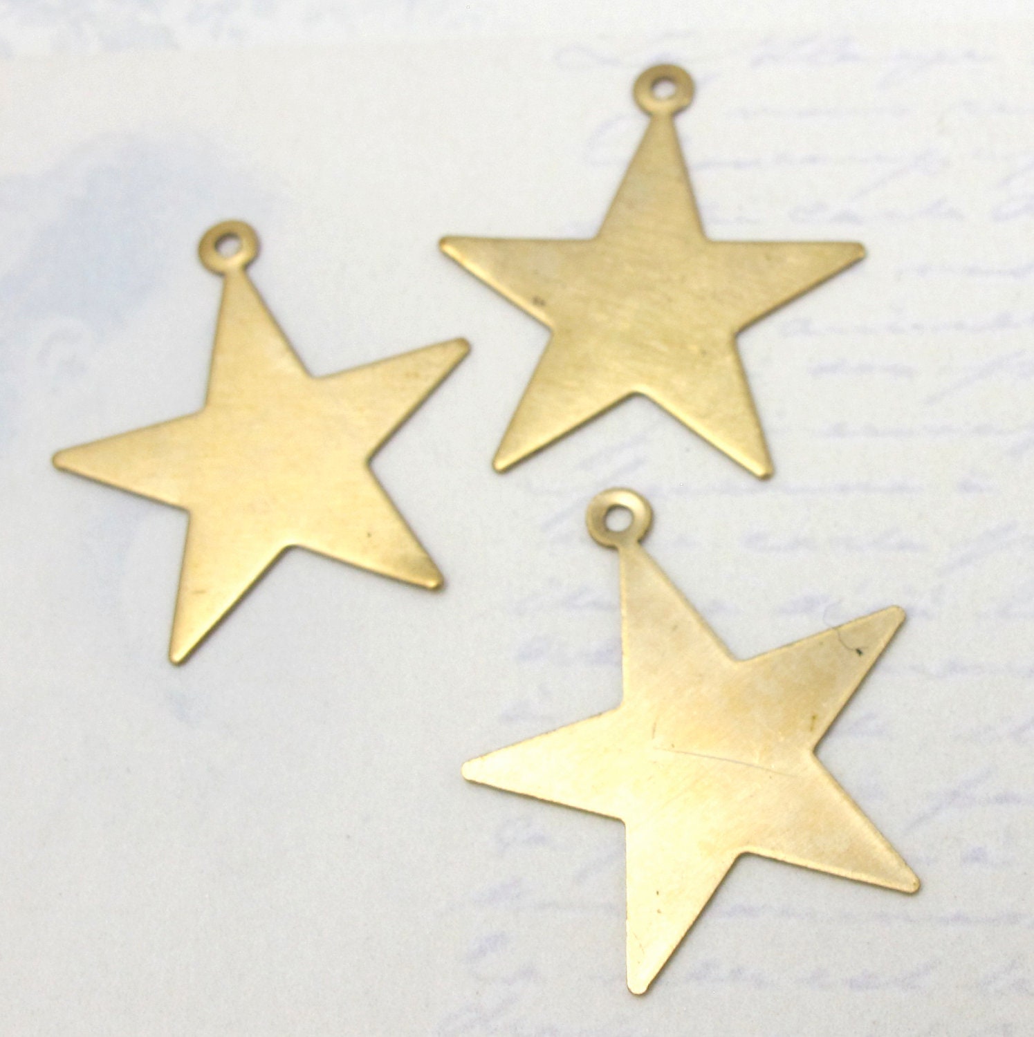 Brass Star Engravable Pendants (8X) (M905)
