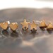 Brass Stars Hearts and Triangles Post Earrings  Set of 3 Pairs