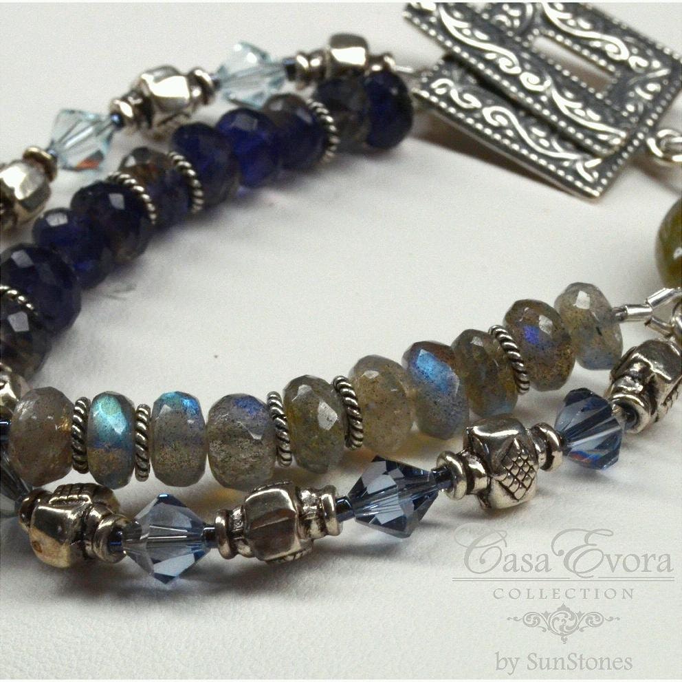 Labradorite, Iolite and Sterling Silver