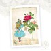 Alice in Wonderland, Greeting Card, Tea Party, Original Illustration, Red Rose, Birthday Card