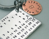 Calendar Key Ring - Personalized - Aluminum and Copper Key Chain