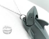 Gray Shark Necklace :) made with LEGO bricks