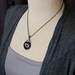 NEW Gunmetal Necklace with Lotus Pendant and Amazonite Cluster