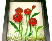 Fused Glass Painting (Red Poppies)