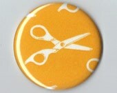 2 1/4" Yellow Scissors Pocket Mirror