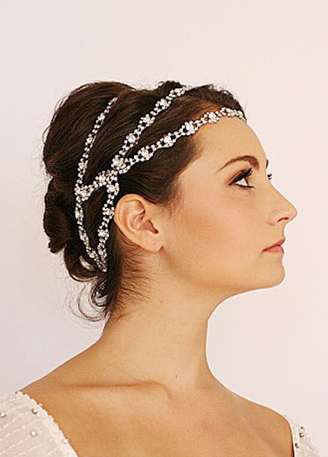 Rhinestone Headband, Grecian Headpiece, Wedding Hair Accessory, Crystal Headband, - WILLOW