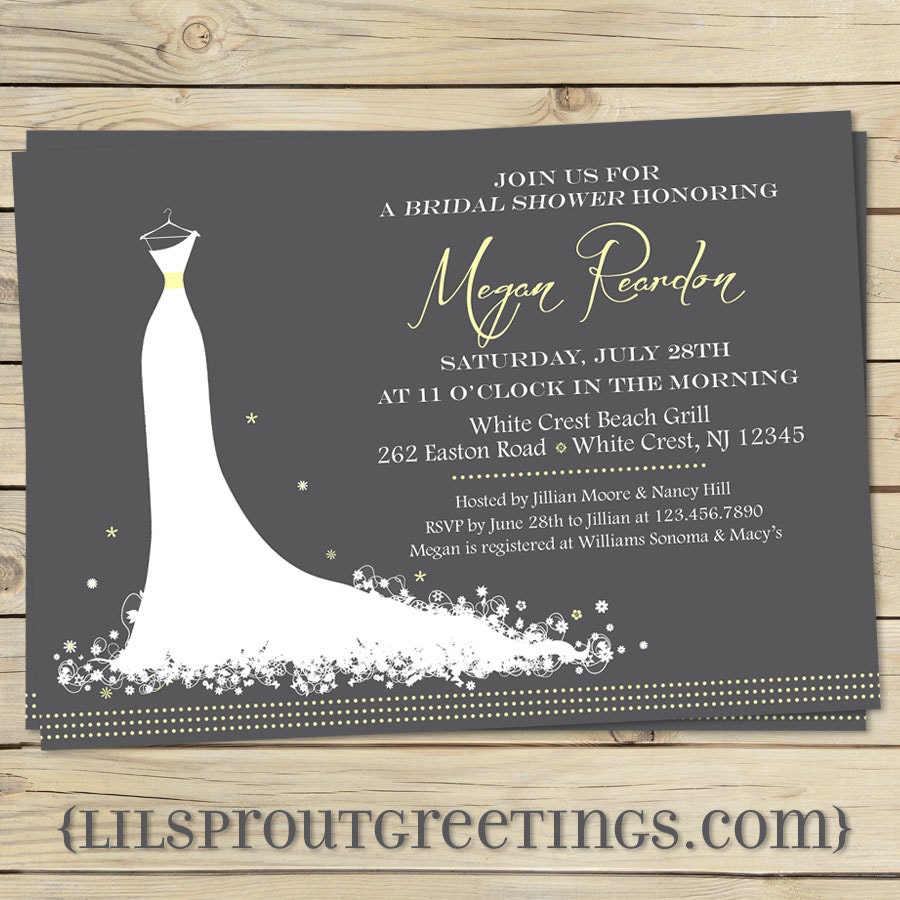 Elegant Modern Bridal Shower Invitation (Customize Colors)