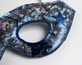 Super Hero Mask - Silver with Blue Stars (WOW120612-4)